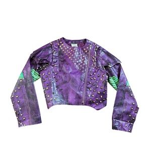 Disney Descendants Purple Mal Studded Jacket Size 9/10 Costume Full Zipper